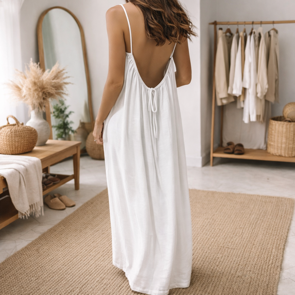 Velora Women’s Comfort Lounge Dress – Elegant Sleeveless Maxi for Sleeping & Relaxing in Style