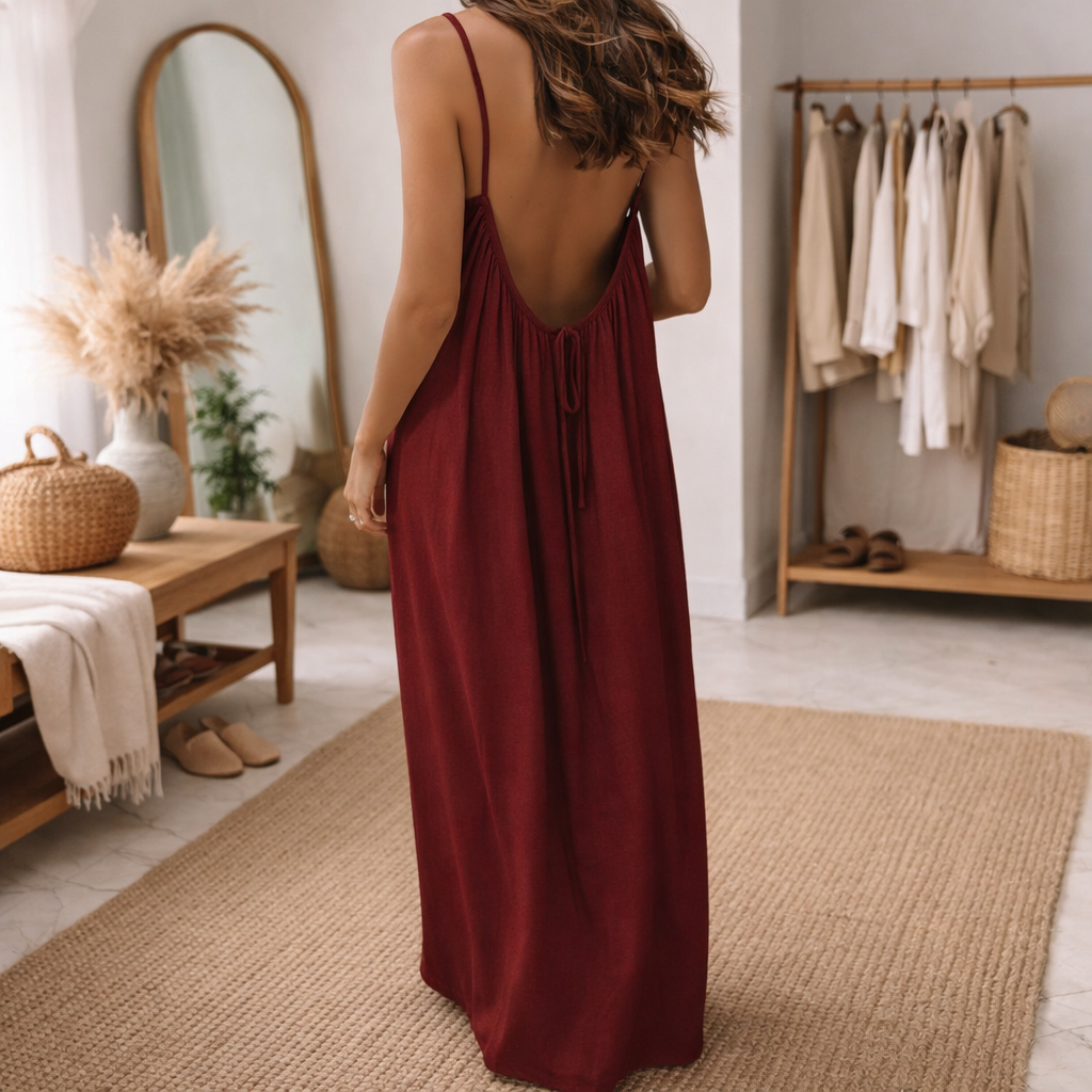 Velora Women’s Comfort Lounge Dress – Elegant Sleeveless Maxi for Sleeping & Relaxing in Style