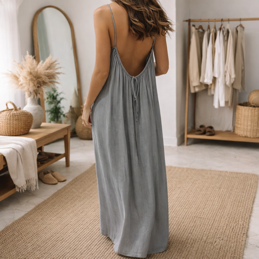 Velora Women’s Comfort Lounge Dress – Elegant Sleeveless Maxi for Sleeping & Relaxing in Style